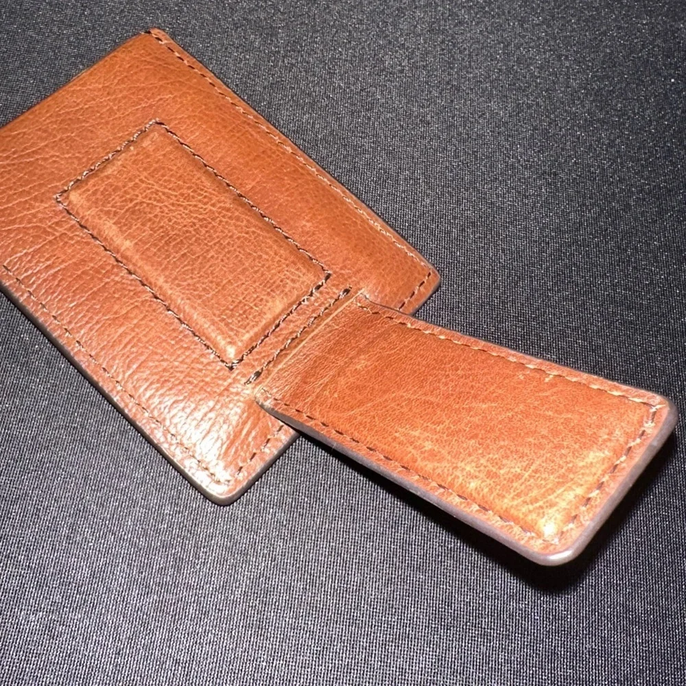Fossil Brown Leather Card Holder/Money clip